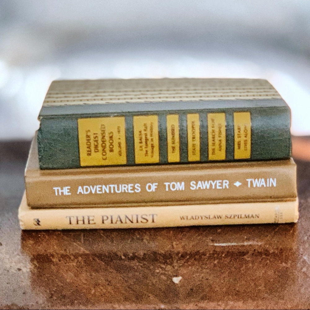 Vintage books/ instant library tan bundle